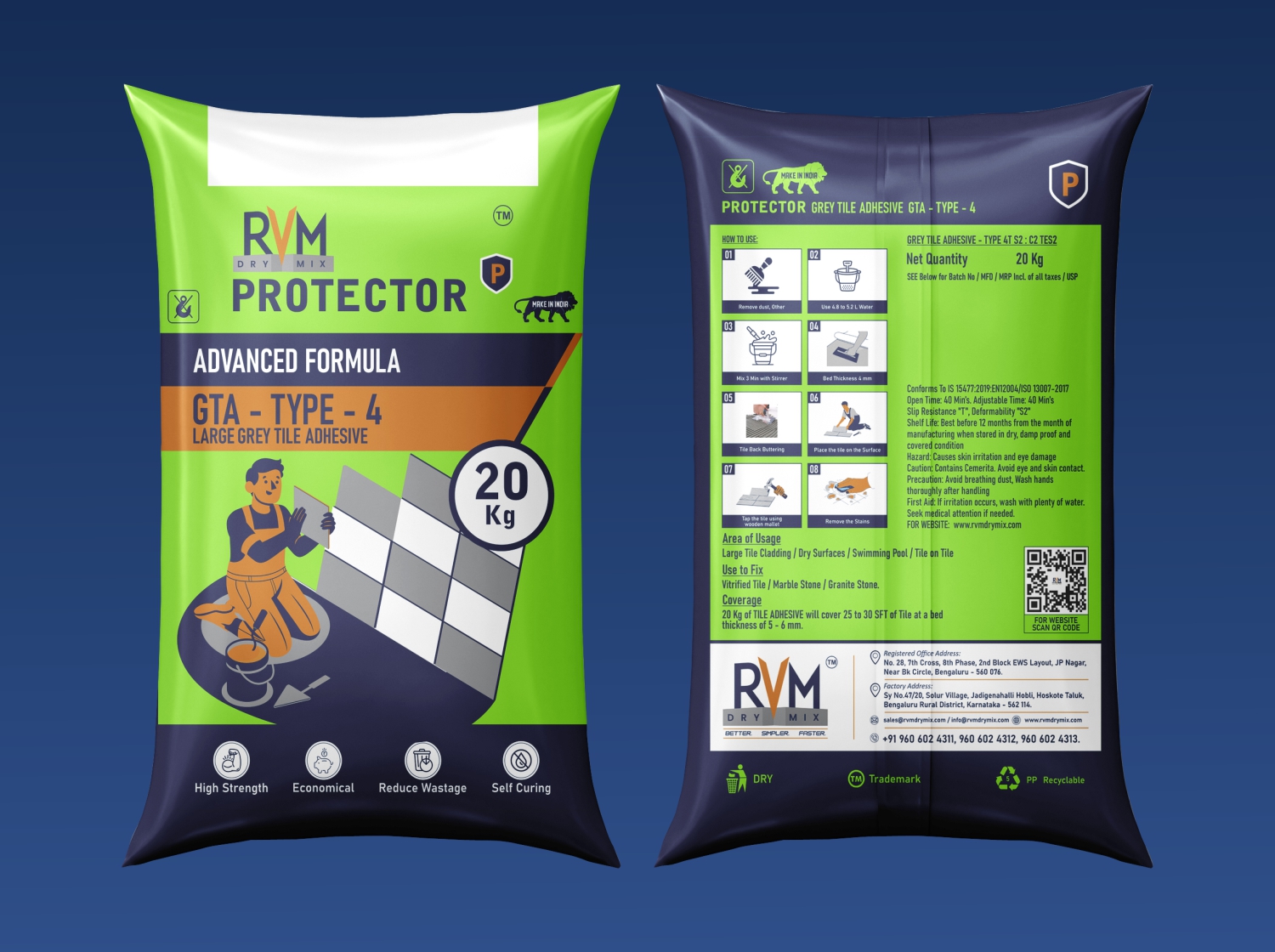 Protector GTA-4 Large Grey Tile Adhesive